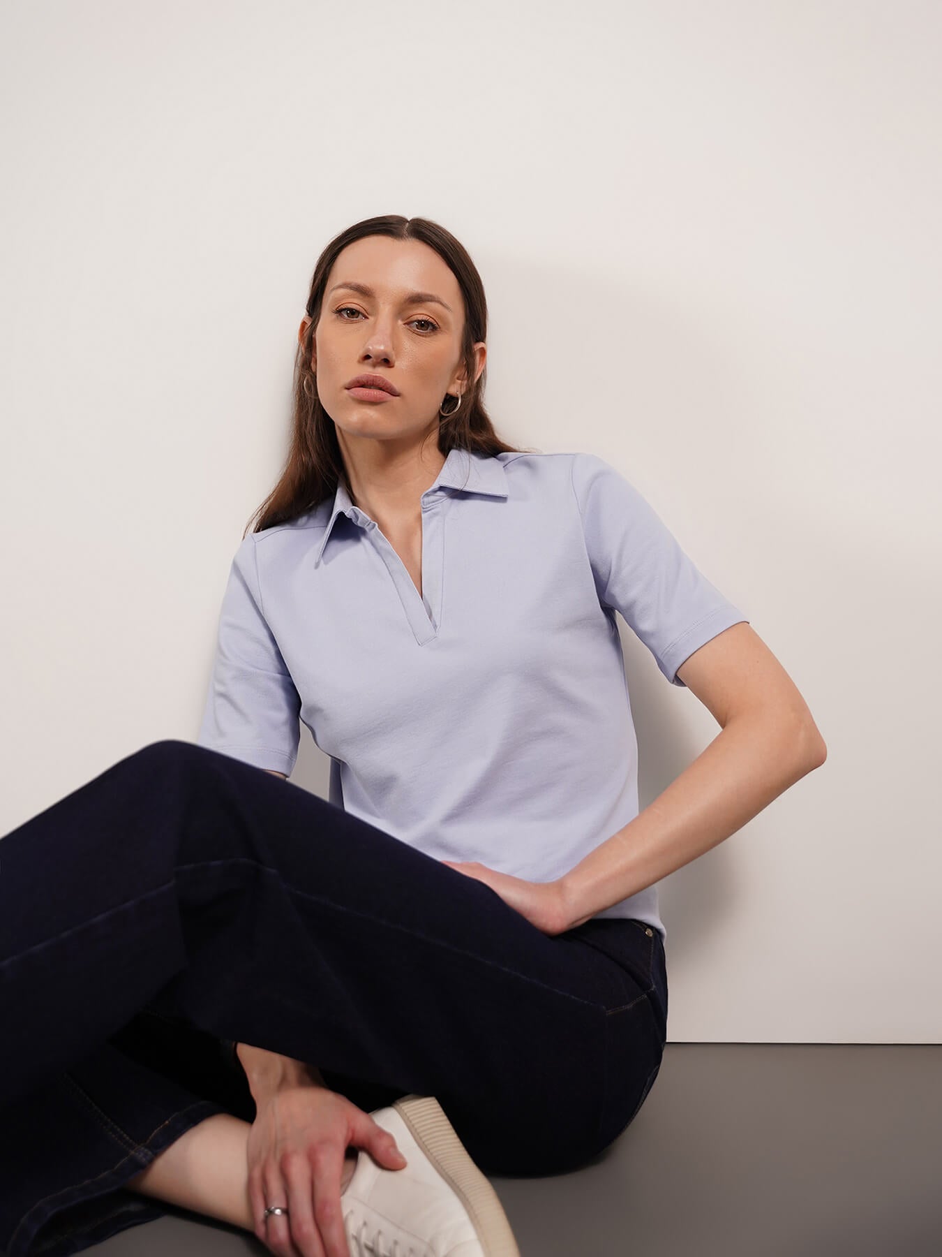 Cotton Polo T-Shirt - Blue