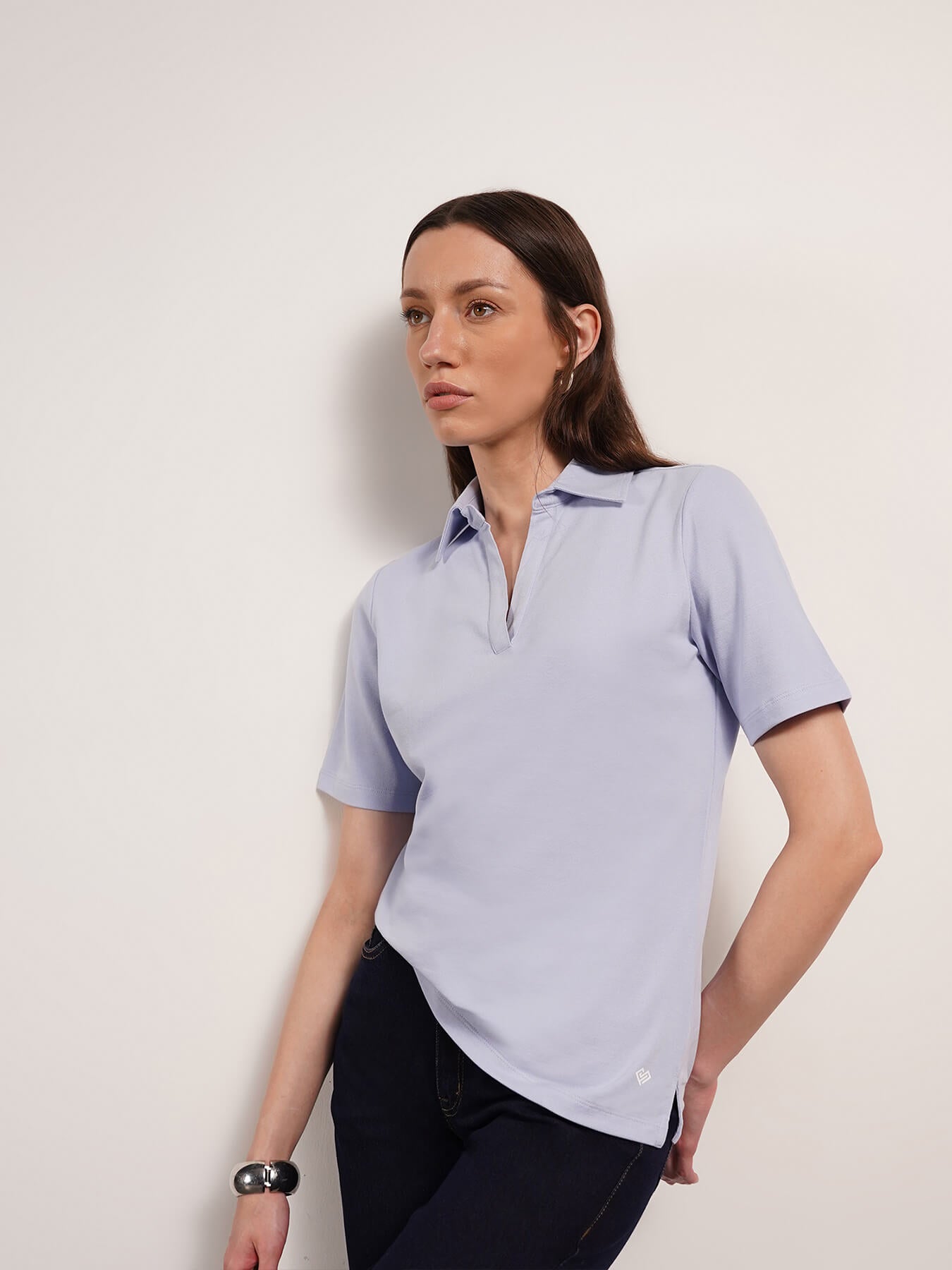 Cotton Polo T-Shirt - Blue