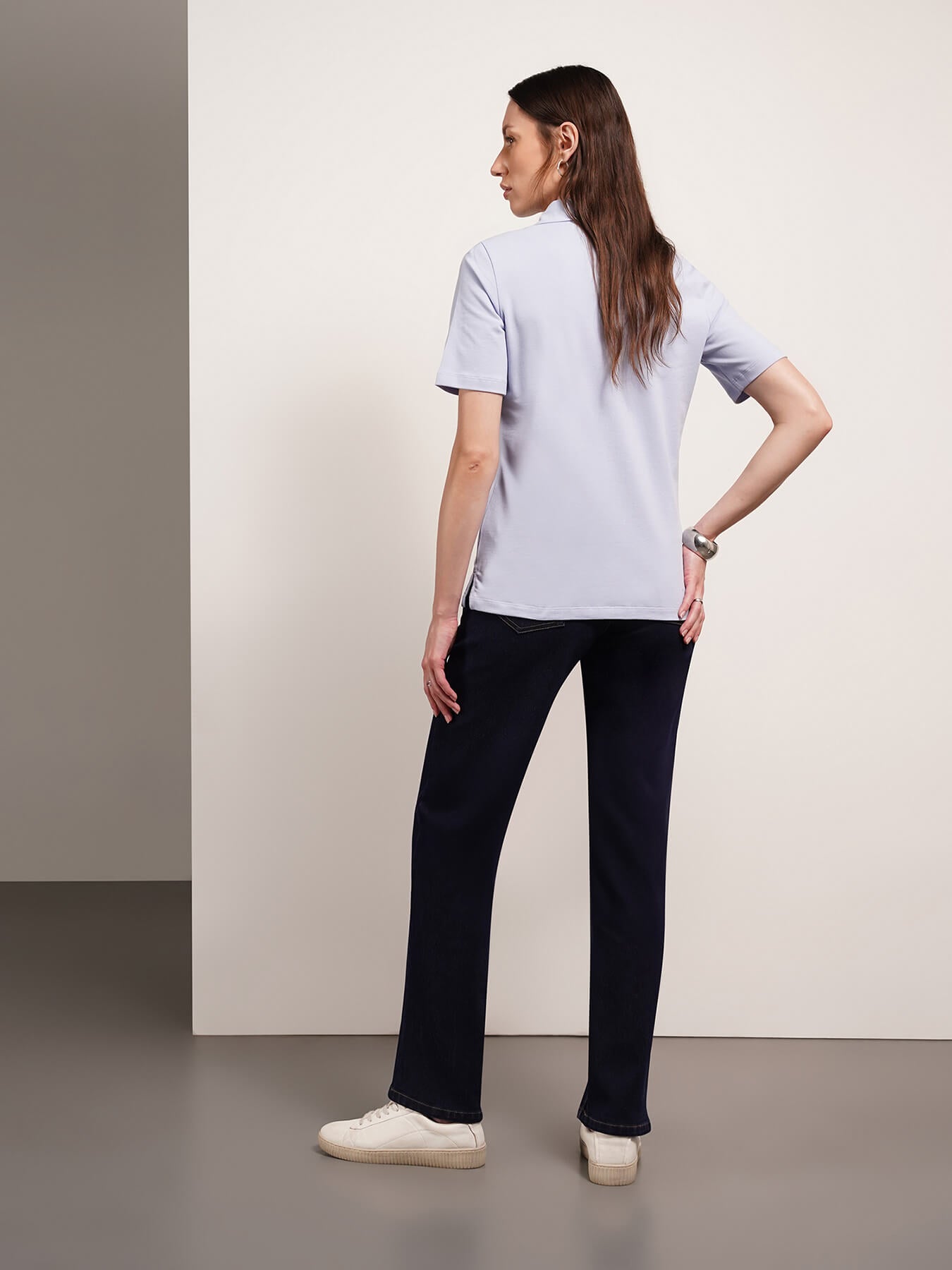 Cotton Polo T-Shirt - Blue
