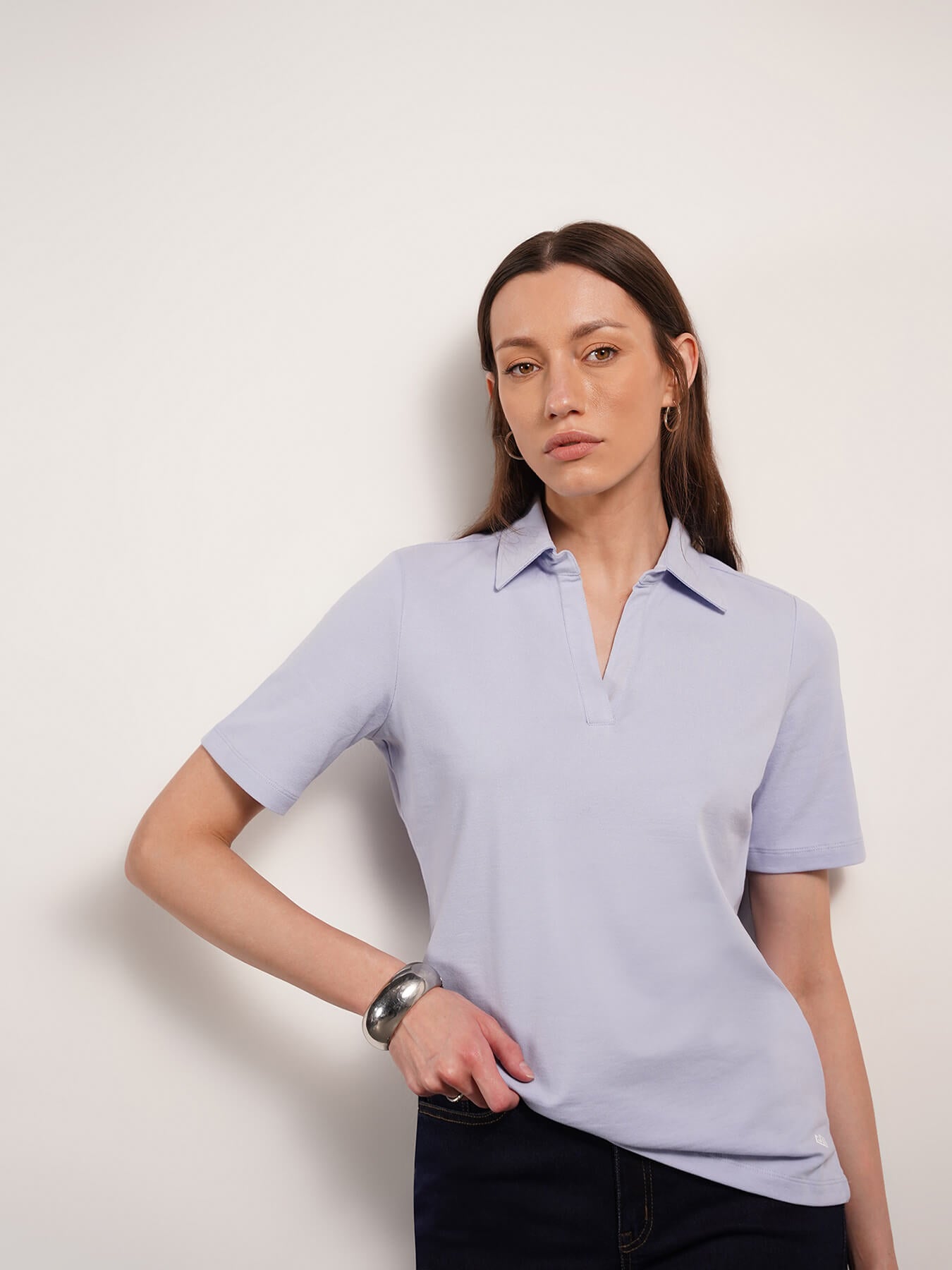 Cotton Polo T-Shirt - Blue