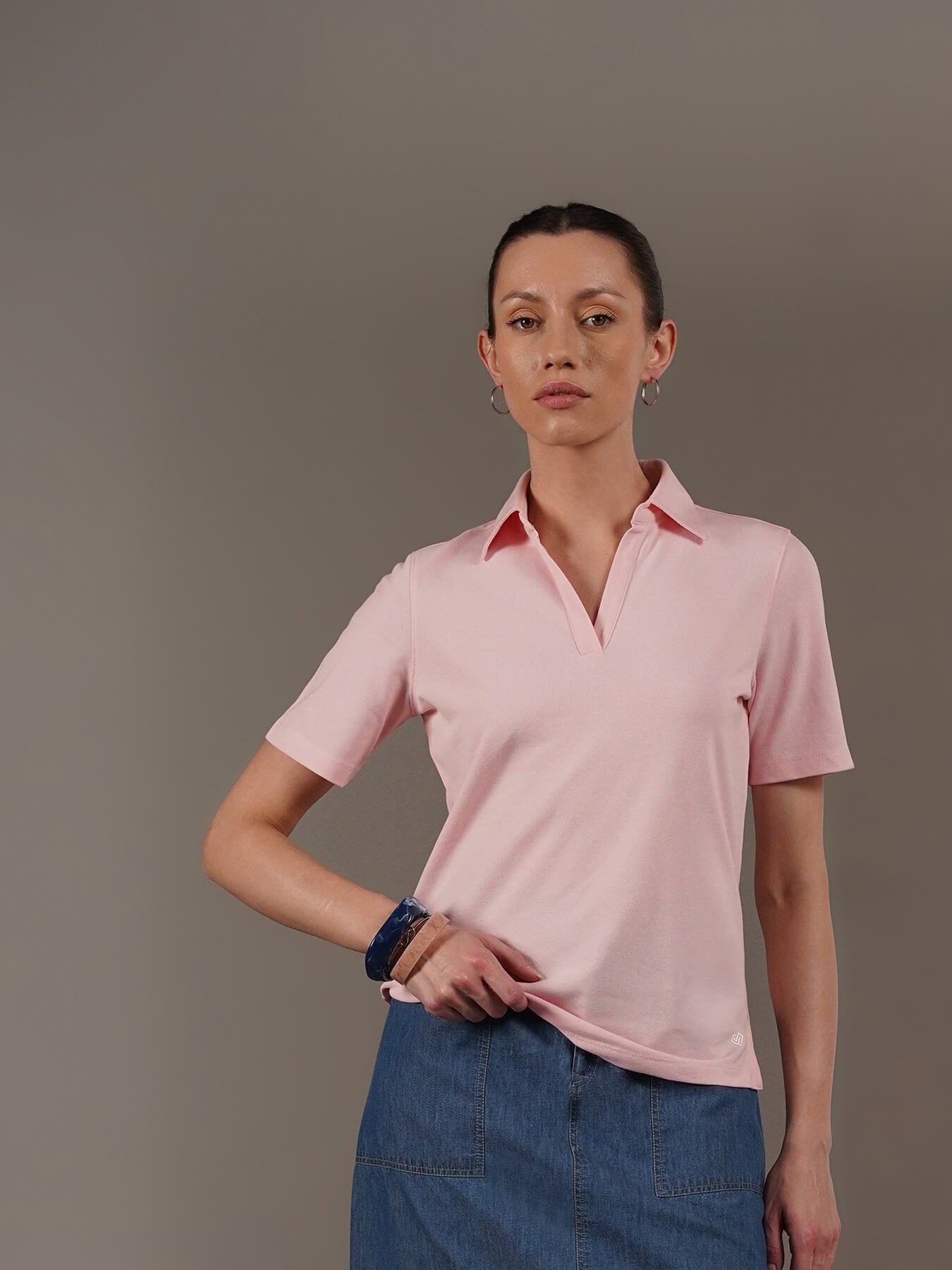 Cotton Polo T-Shirt - Pink