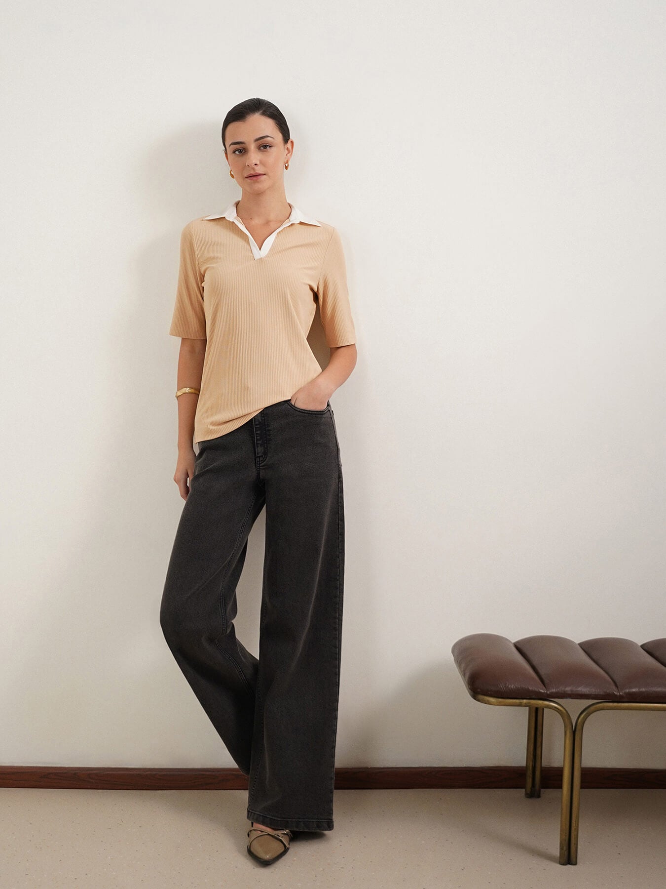 Polo T-shirt - Beige