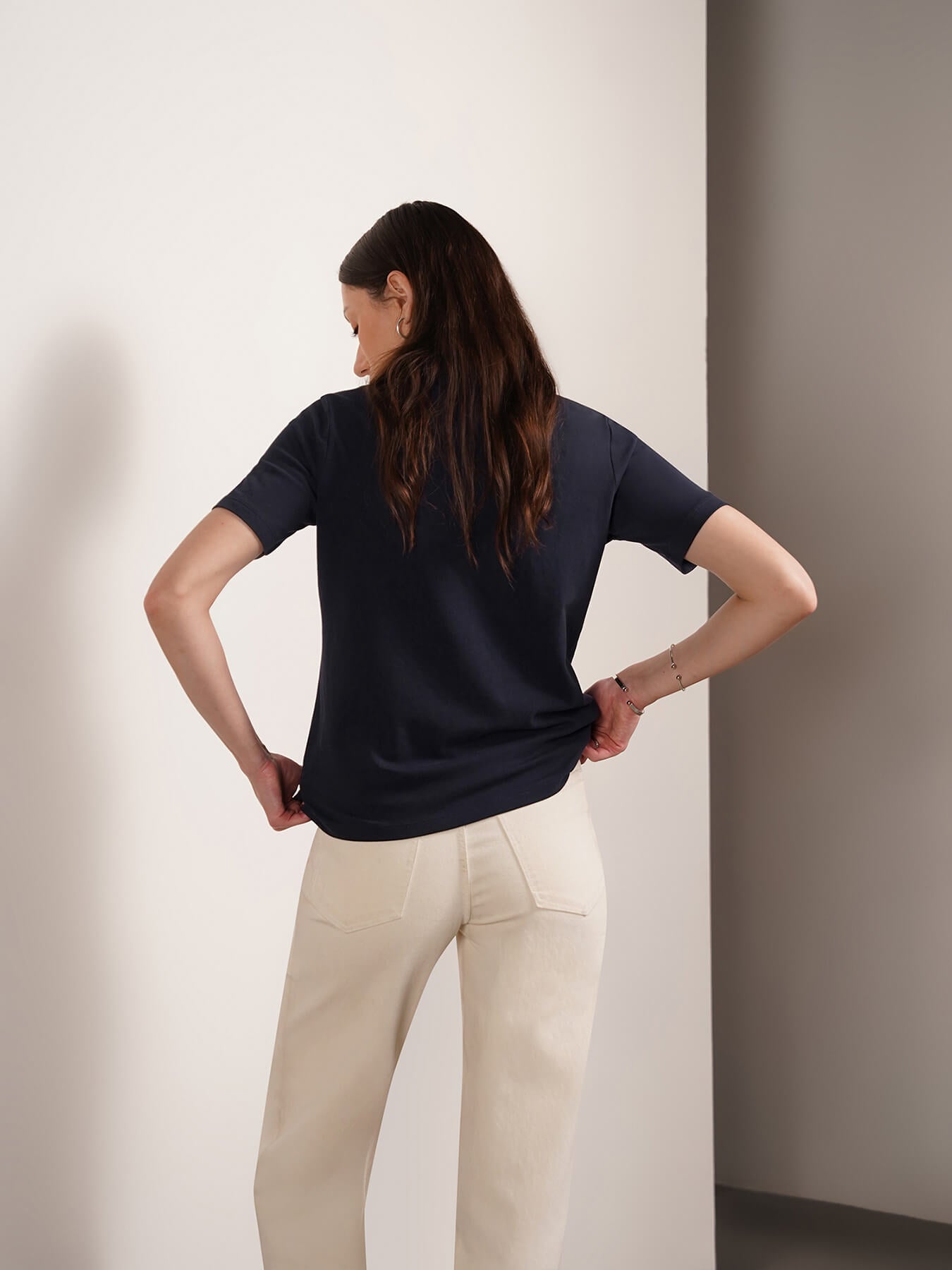 Cotton Polo T-Shirt - Navy