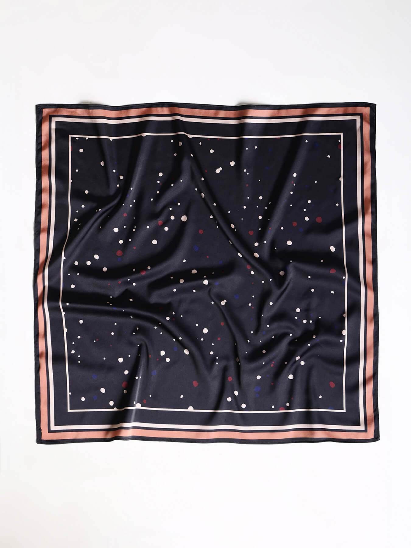 Satin Abstract Scarf - Black