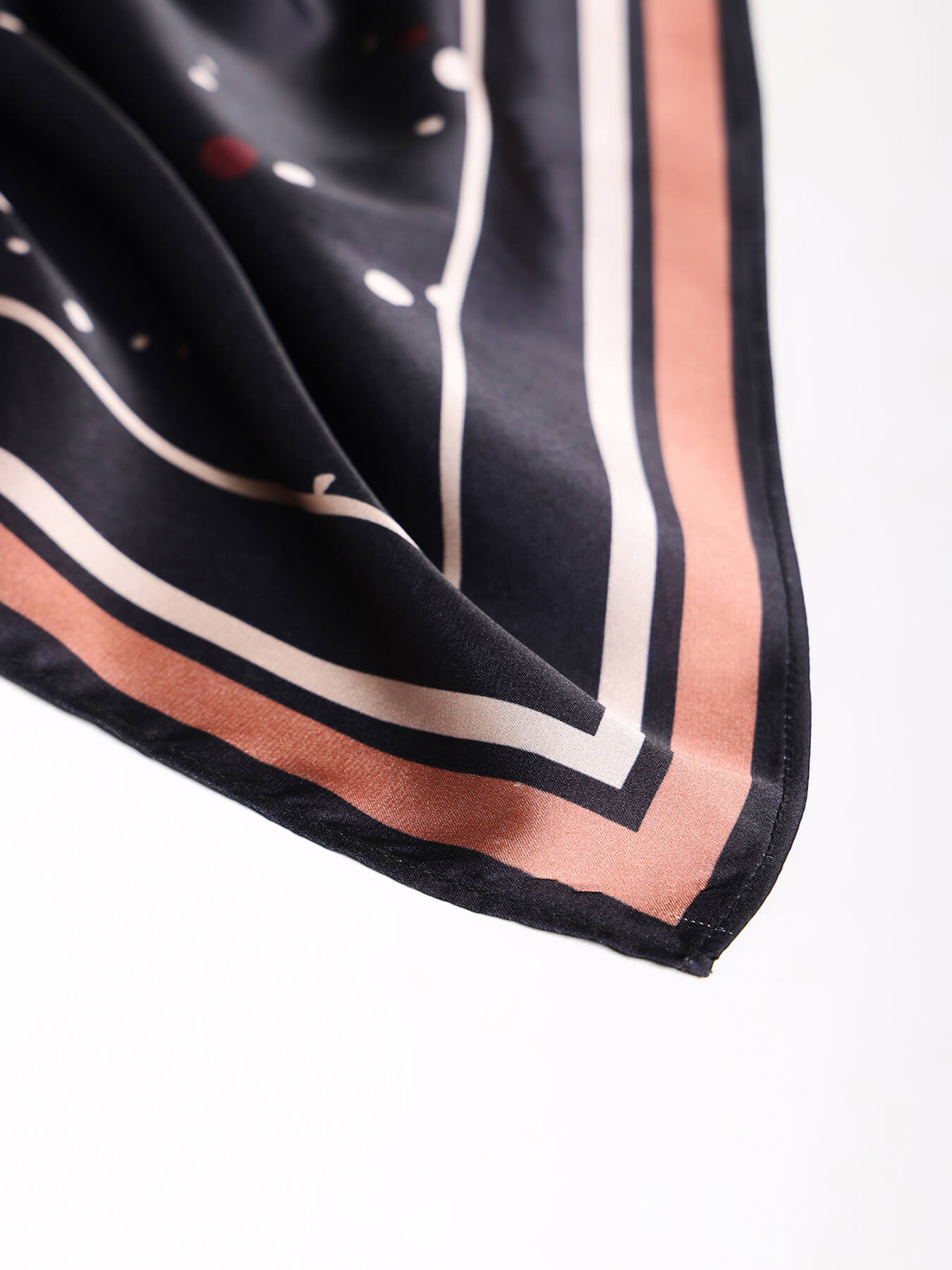 Satin Abstract Scarf - Black