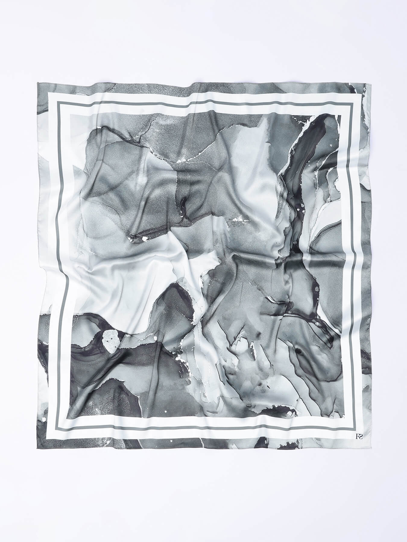 Marble Print Scarf - Grey