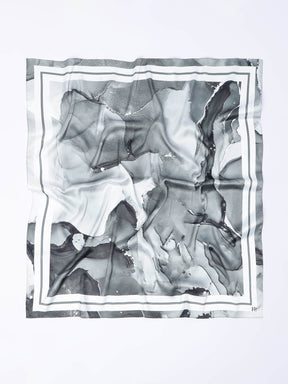 Marble Print Scarf - Grey