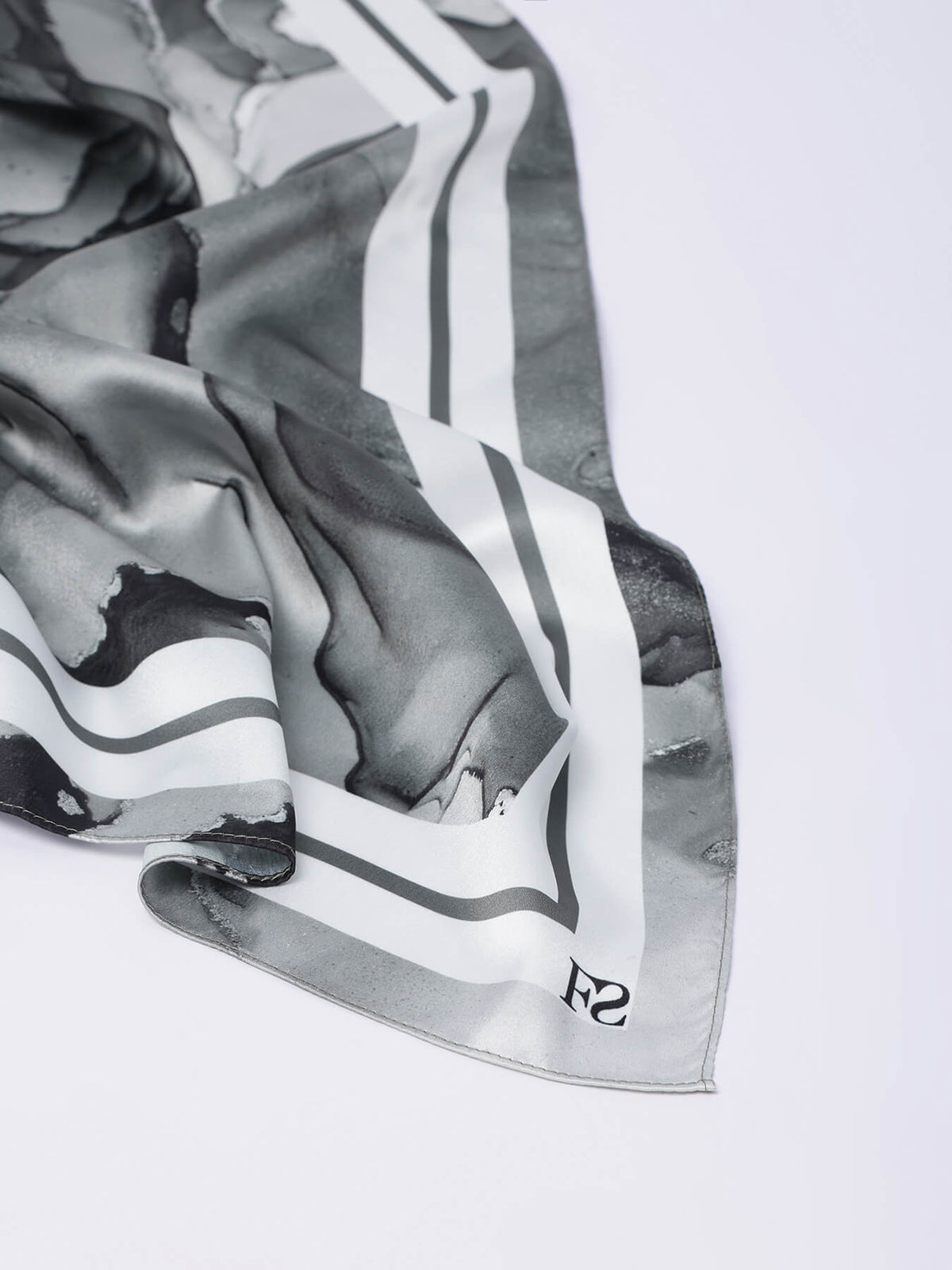 Marble Print Scarf - Grey