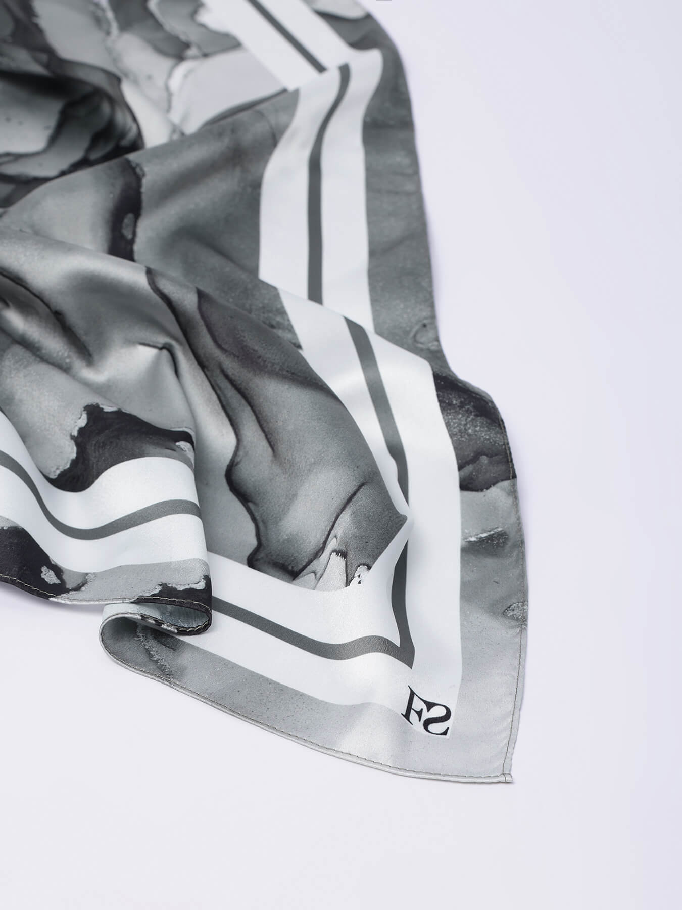 Marble Print Scarf - Grey