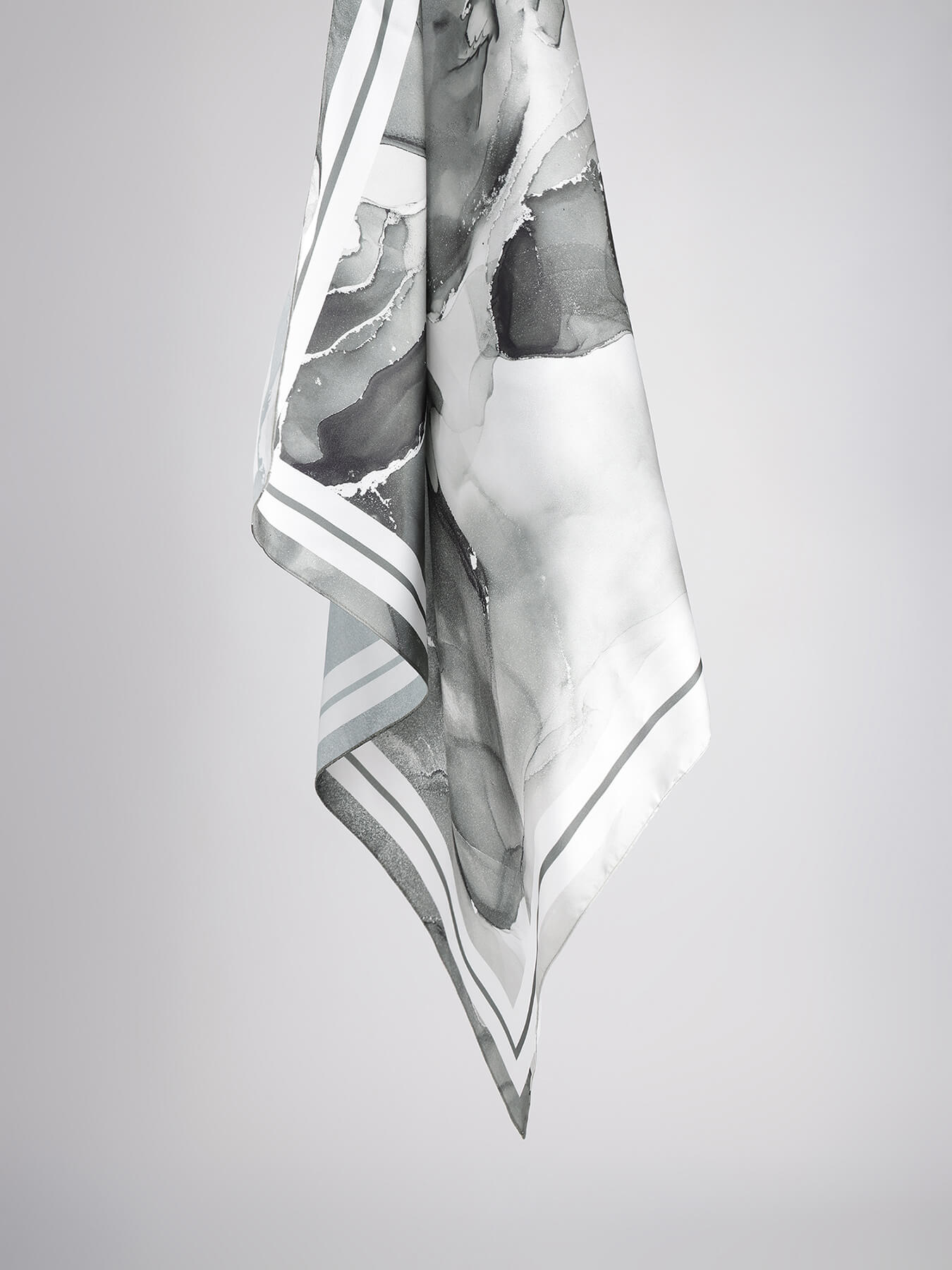 Marble Print Scarf - Grey