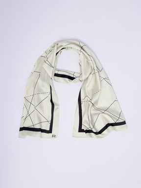 Geometric Print Scarf - White