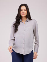 Satin Regular Shirt - Grey