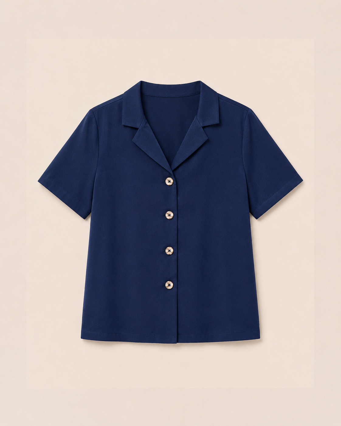 Lapel Collar Shirt - Navy Blue