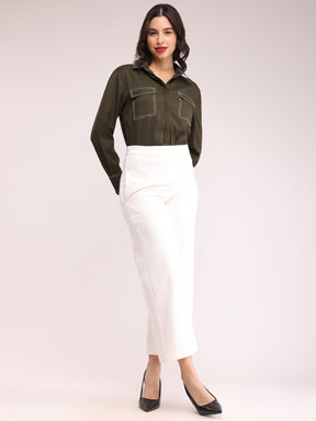 Concealed Placket Shirt - Olive