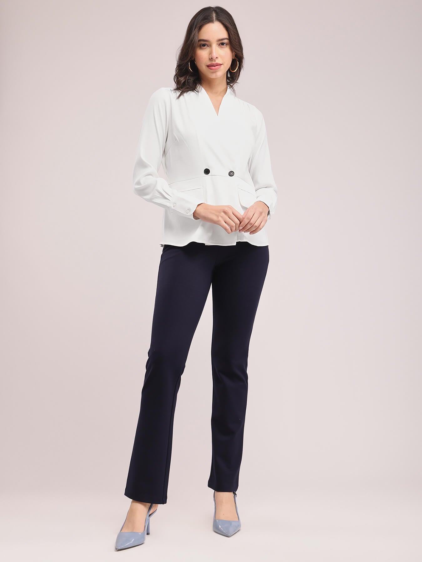 Wrap Detail Top - White