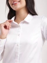 Cotton Button Down Shirt - White