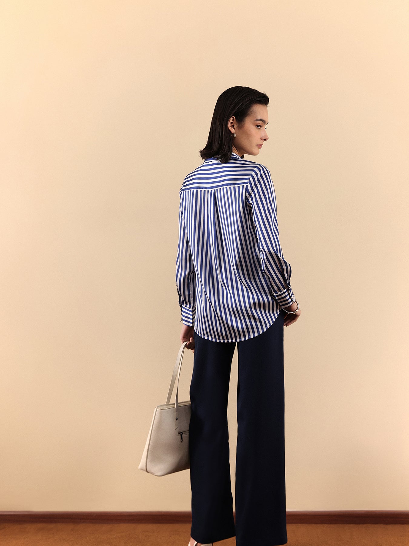 Satin Stripes Shirt - Blue
