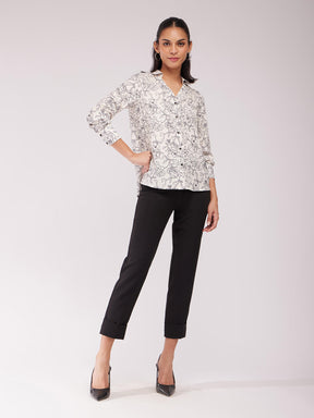 Collared Floral Shirt - Off White