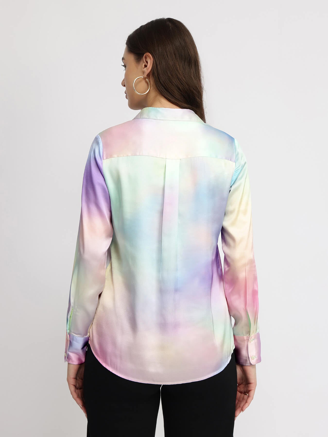 Satin Ombre Shirt - Lilac