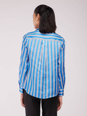 Satin Striped Shirt - Blue