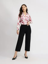 Satin Floral Shirt - Pink