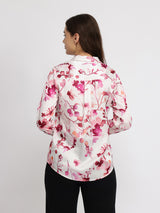 Satin Floral Shirt - Pink