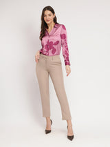 Satin Floral Shirt - Pink