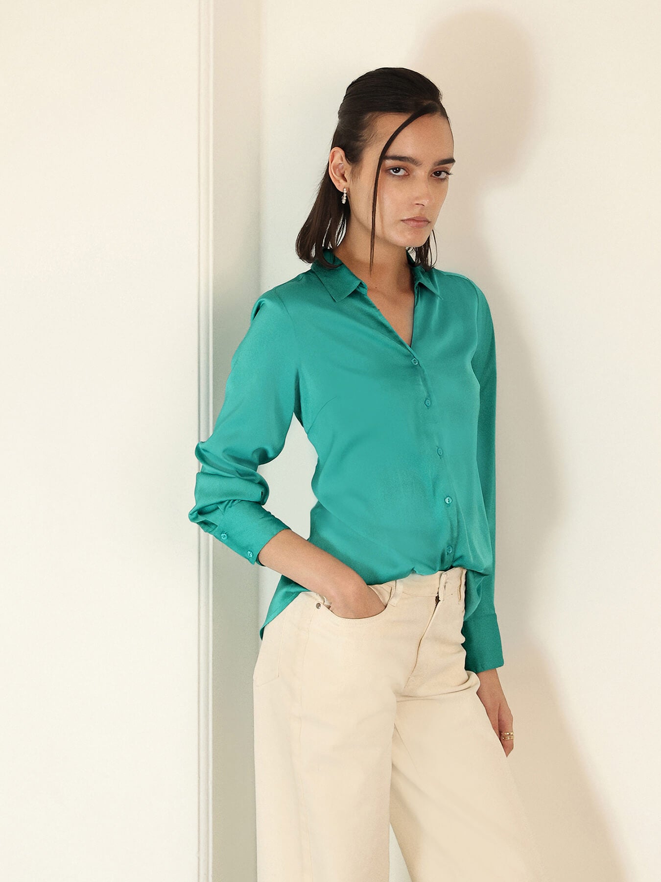 Satin Shirt - Blue