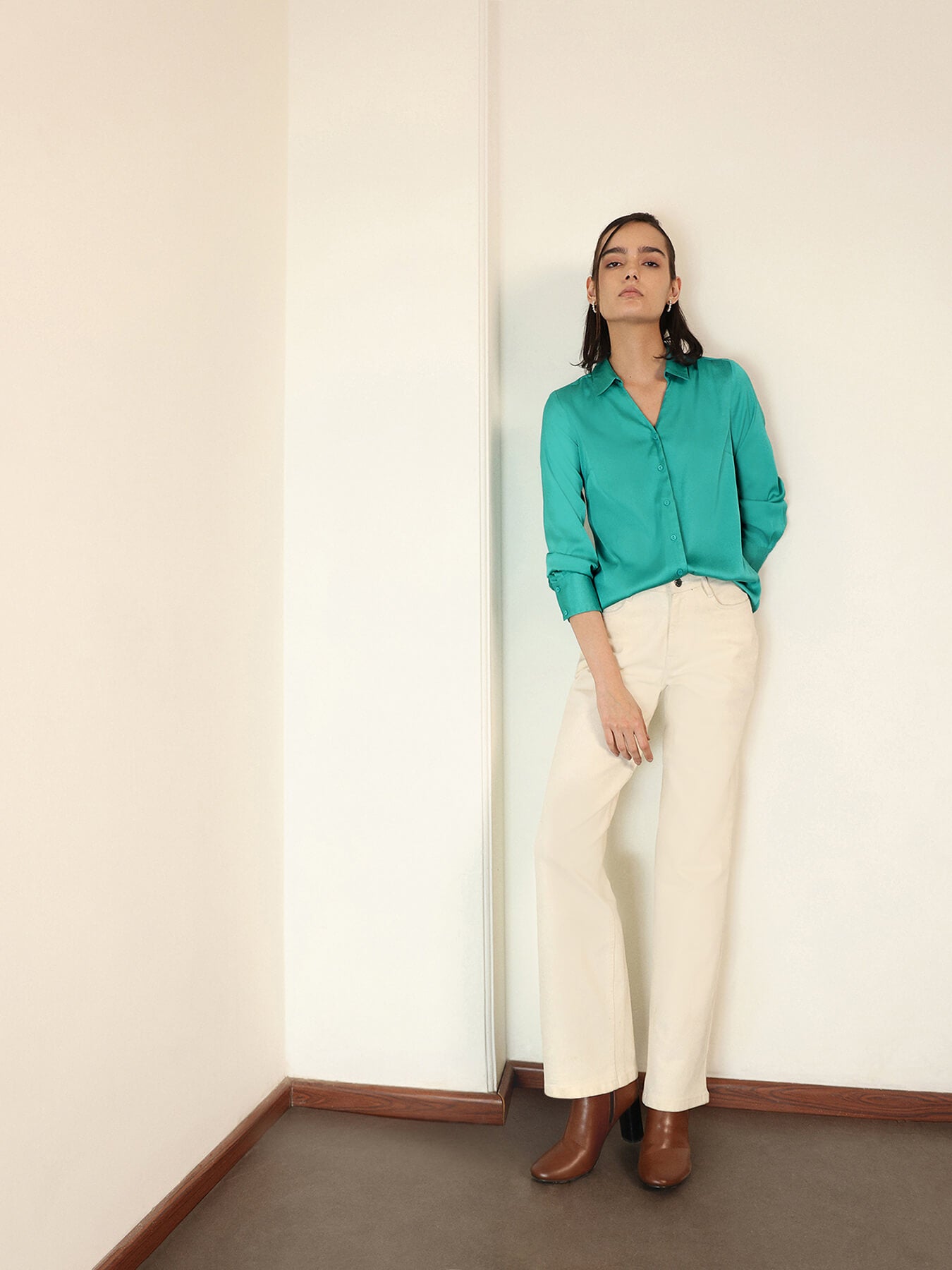 Satin Shirt - Blue