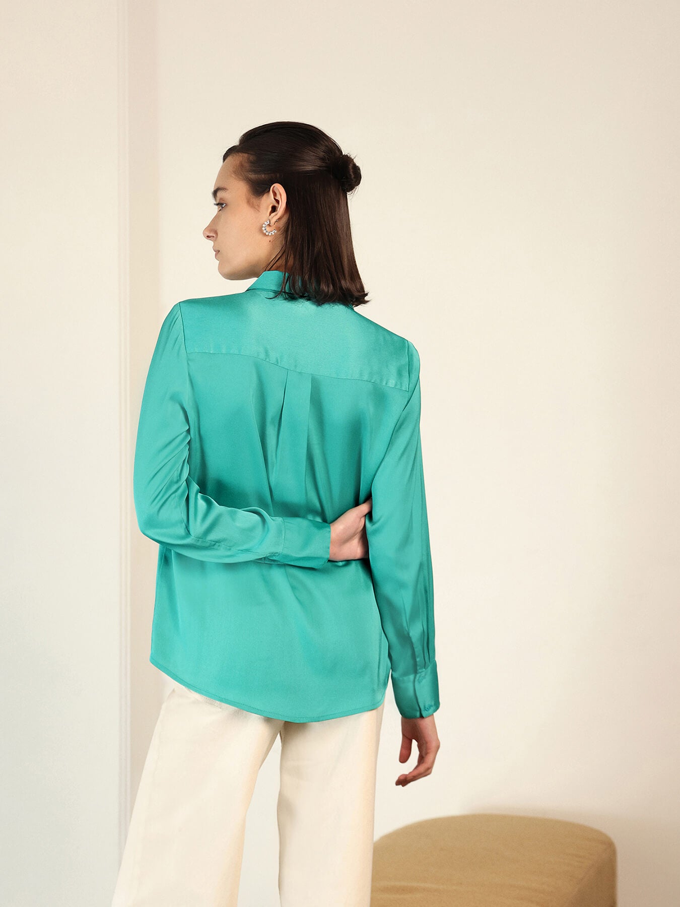 Satin Shirt - Blue