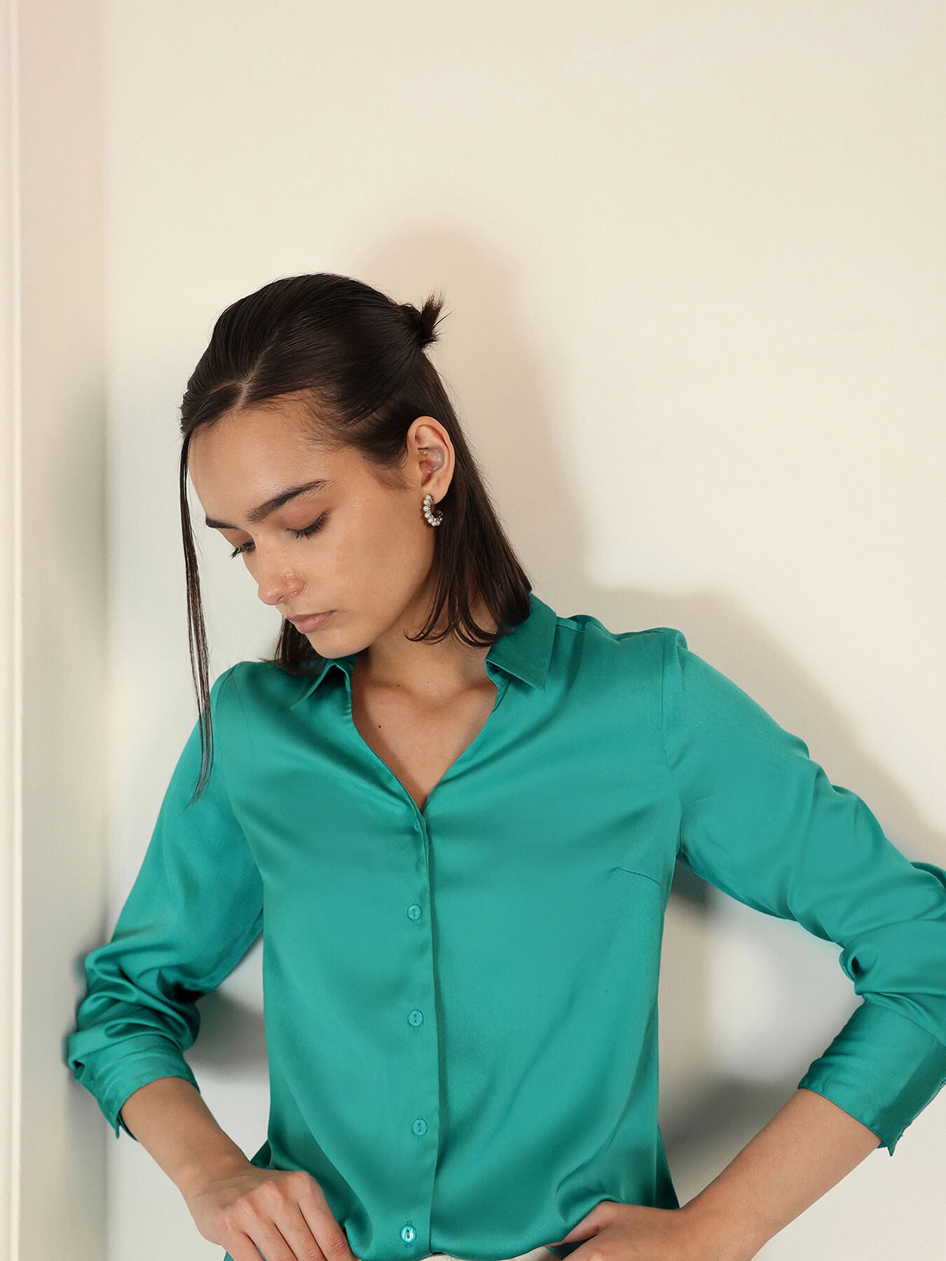 Satin Shirt - Blue