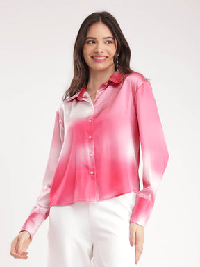 Satin Ombre Shirt - Pink