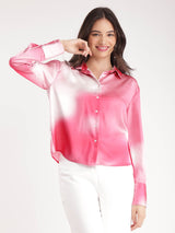 Satin Ombre Shirt - Pink