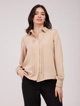 Front Pleat Shirt - Beige