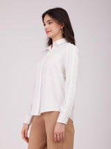 Pleated Full Sleeves Shirt - White