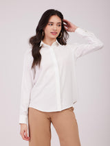 Pleated Full Sleeves Shirt - White