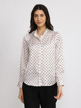 Satin Polka Dot Shirt - White