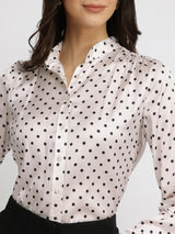 Satin Polka Dot Shirt - White