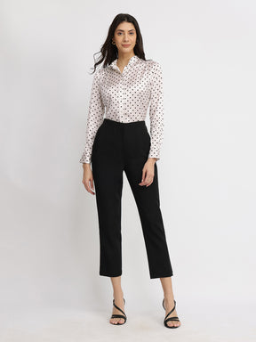 Satin Polka Dot Shirt - White