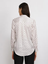 Satin Polka Dot Shirt - White
