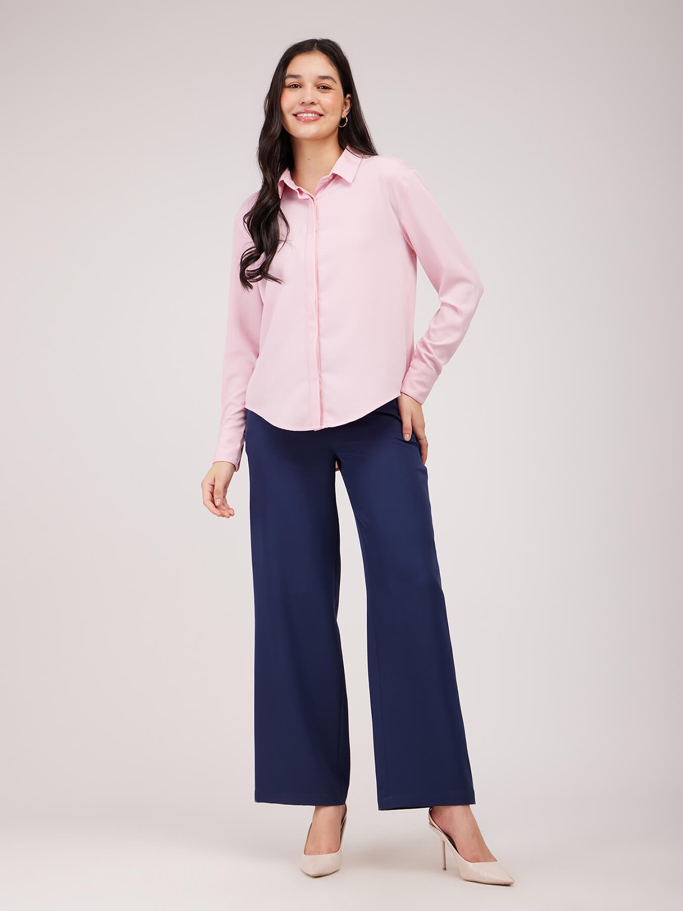 Cutaway Collar Shirt - Pink