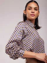 Satin Buttoned Down Shirt - Multicolour