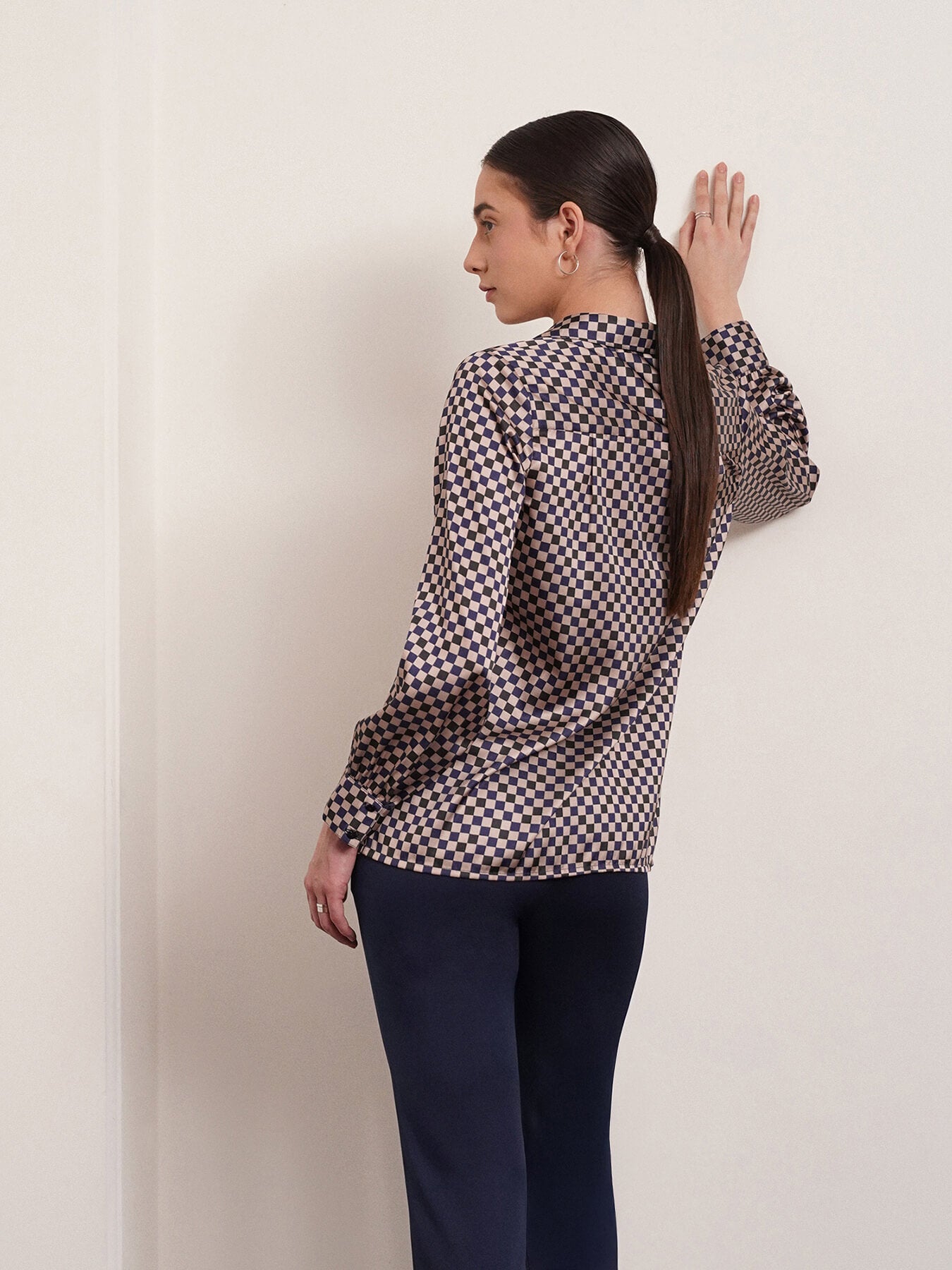 Satin Buttoned Down Shirt - Multicolour