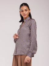 Satin Buttoned Down Shirt - Multicolour