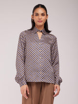 Satin Buttoned Down Shirt - Multicolour