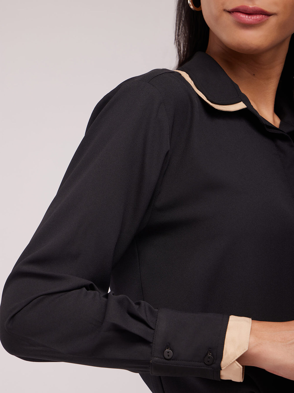 Dual Collared Shirt - Black