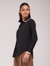 Dual Collared Shirt - Black