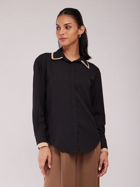 Dual Collared Shirt - Black