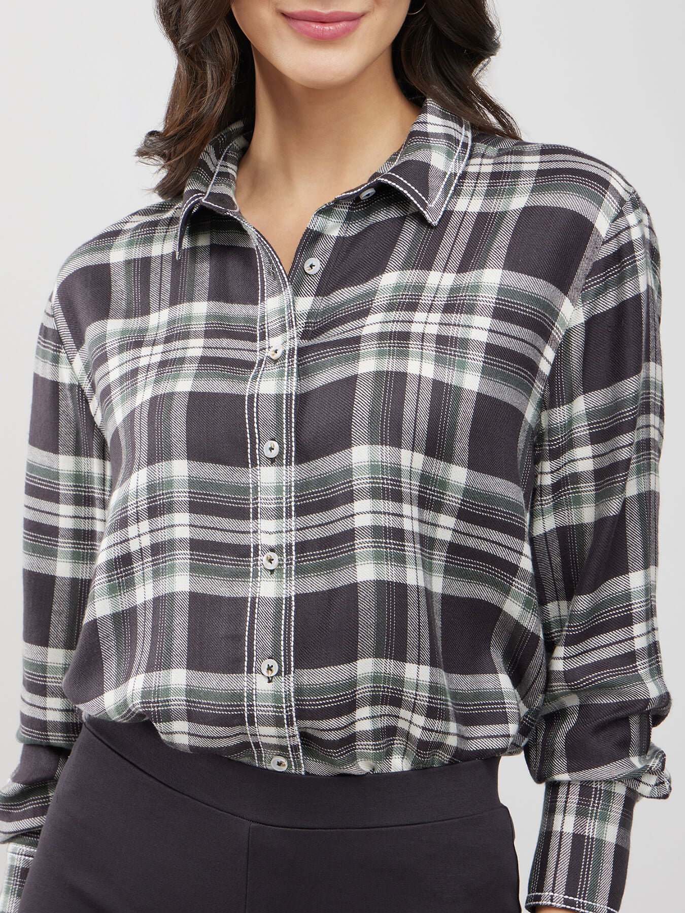 Checkered Button Down Shirt - Multicolour