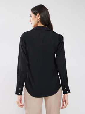 Collared Neck Shirt - Black